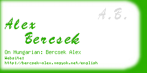 alex bercsek business card